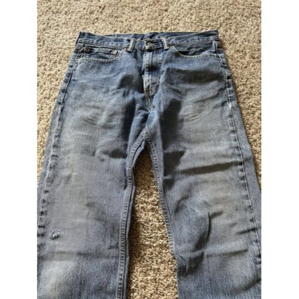 Levi's 505 Jeans Size W34 L34 Mens Straight Leg Reg Fit Medium Wash Blue Denim - Picture 4 of 15